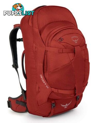 Osprey Farpoint 55L Ultralight Travel Backpack & Daypack - Jasper Red - OSP0533-JasperRed