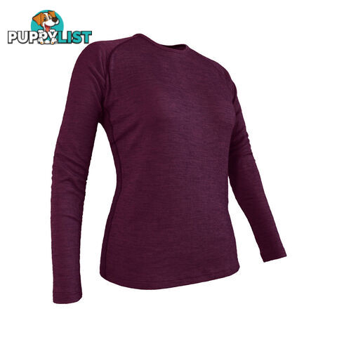 Wilderness Wear Merinofusion 190 Women's Long Sleeve Crew - Fusion Merlot - U801-FusionMerlot