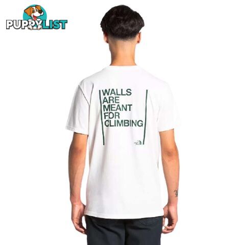 The North Face Walls Are Meant For Climbing Unisex Short Sleeve Tee - TNF White - XL - NF0A3YDOFN4-X1L