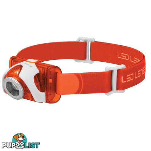 LED Lenser SEO3 Orange Head Lamp with RED LED - 100 lumens - ZL6104