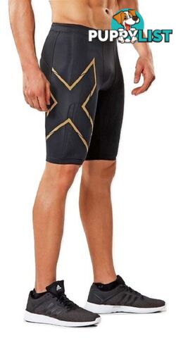 2XU MCS Run Mens Compression Shorts - Blk/Grf - MA5331b-BLK-GRF