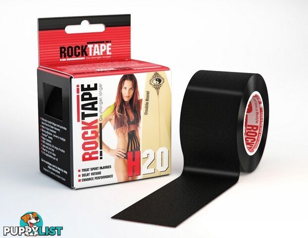 RockTape H2O Kinesiology Tape - Black - 5cm x 5m - BlackH2o5m