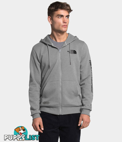 The North Face Brand Proud FZ Mens Fleece Hoodie - TNF Medium Grey Heather/TNF Black - XXL - NF0A3Y9GGVD-X2L