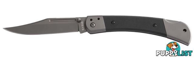 Ka-Bar Folding Hunter Straight Edge Knife With Gray Pocket Clip - KB3189