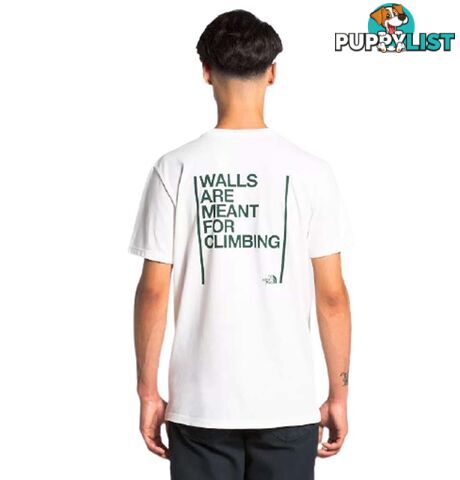 The North Face Walls Are Meant For Climbing Unisex Short Sleeve Tee - TNF White - XXL - NF0A3YDOFN4-X2L