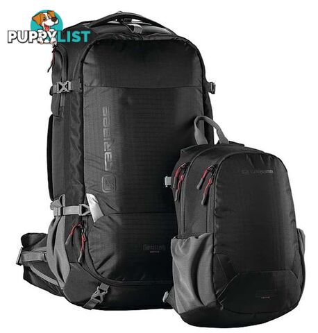 Caribee Magellan 75L Travel Backpack With Daypack - Black - 6931