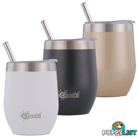 Cheeki Insulated Wine Tumbler with Straw - 320ml - WTB320