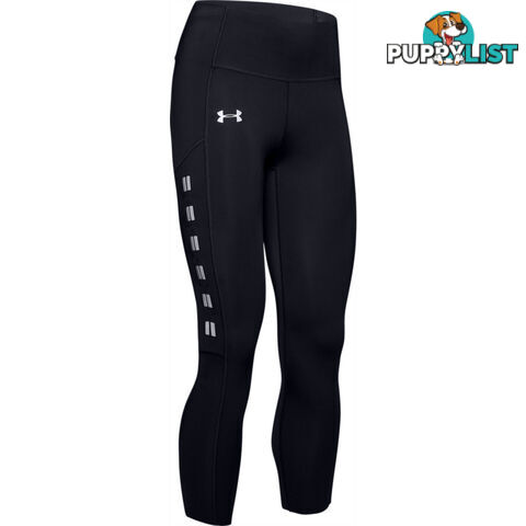 Under Armour Qualifier Speedpocket Roadside Runway Crop Womens Leggings - Black - LG - 1342863-001-LG