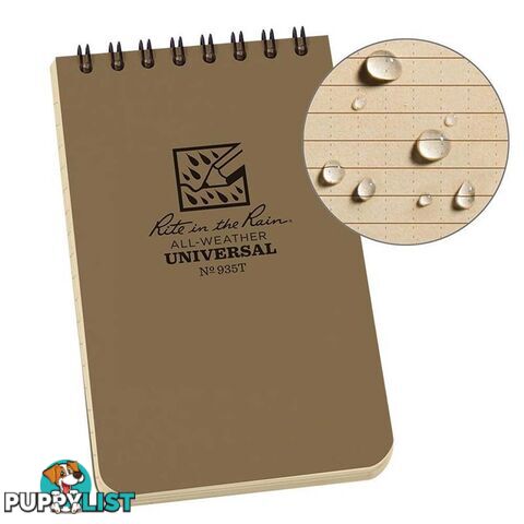 Rite In The Rain Top Spiral 3 X 5 Polydura Waterproof Notebook - XRTPSPIRL3x5NTB