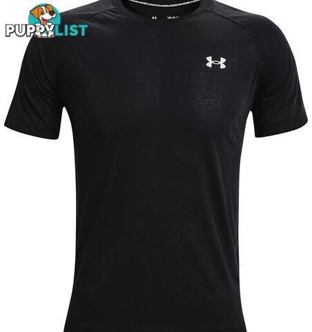 Under Armour Streaker SS Mens Performance T-Shirt - Black/Black/Reflective - LG - 1361469-001-LG