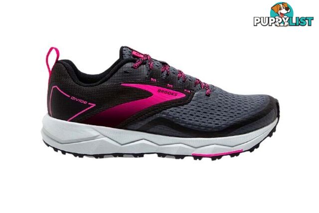 Brooks Divide 2 Womens Trail Running Shoes - Black/Ebony/Pink - 9US - 1203421B-069-9