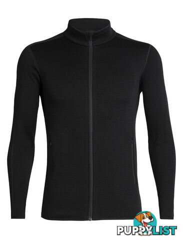 Icebreaker Elemental Mens Long Sleeve Full Zip Merino Fleece Jacket - Black - S - 104896001S