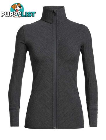 Icebreaker Descender LS Zip Womens Fleece Jacket - Jet Heather - L - 103900002L