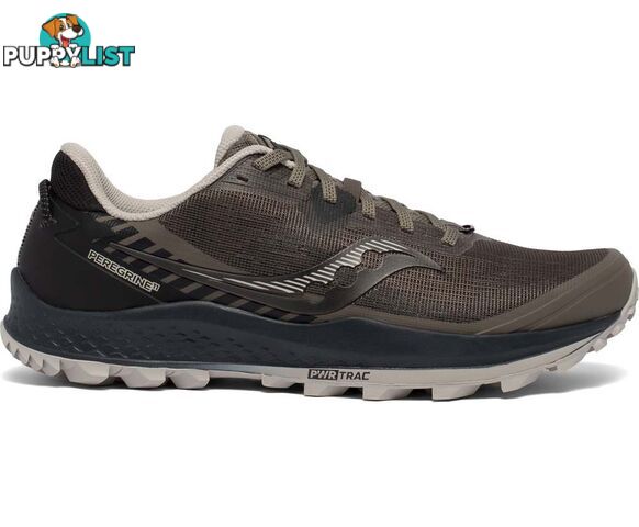 Saucony Peregrine 11 Wide Mens Trail Running Shoes - Gravel/Black - 10.5 - S20642-35-105