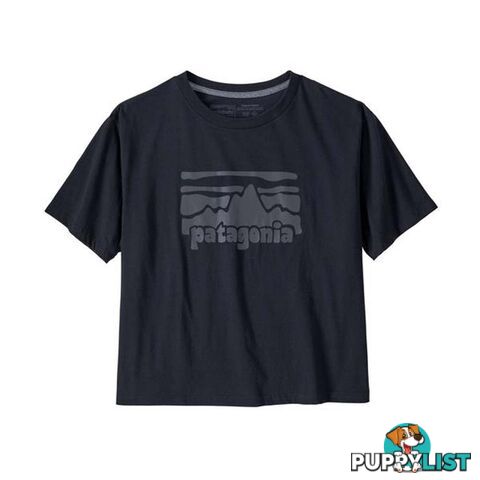 Patagonia Fitz Roy Rambler Organic Easy Cut Womens Tee - Black - L - 38589-BLK-L