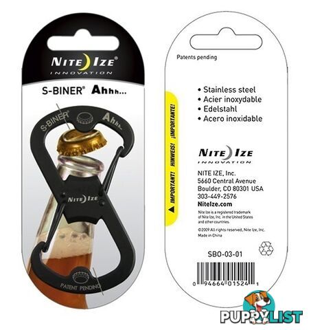 Nite Ize Ahhh S-Biner Bottle Opener - Black - XNSBO0301