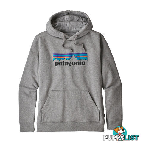 Patagonia P-6 Logo Uprisal Mens Fleece Hoody - Gravel Heather - L - 39539-GLH-L