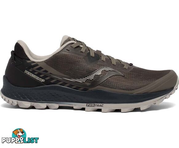 Saucony Peregrine 11 Wide Mens Trail Running Shoes - Gravel/Black - S20642-35