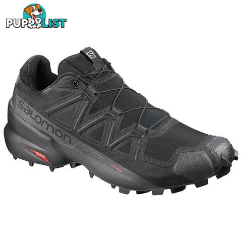 Salomon Speedcross 5 Wide Mens Trail Running Shoes - Black/Black/Phantom - 13 US - 407935-125