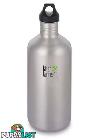 Klean Kanteen 64oz Classic Loop Cap Water Bottle 1.9L - Brushed Stainless - XK1003099