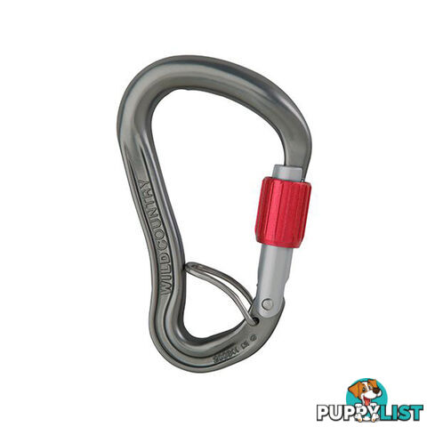 Wild Country Ascent Lite Belay Locking Karabiners - Gunmetal/Red - WCASCENTLTBL