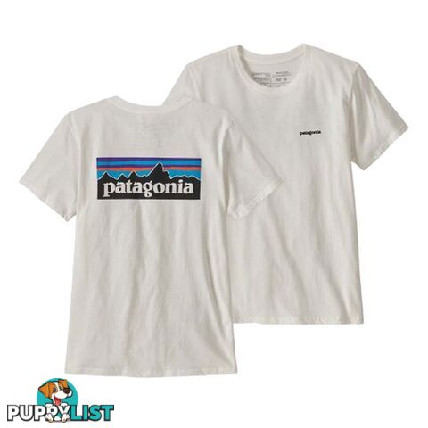 Patagonia P-6 Logo Organic Crew Womens Everyday T-Shirt - White - M - 38587-WHI-M