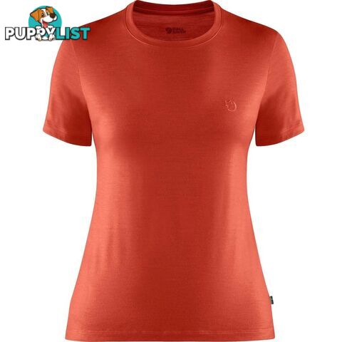 Fjallraven Abisko Wool SS Womens T-Shirt - Flame Orange - CF84101