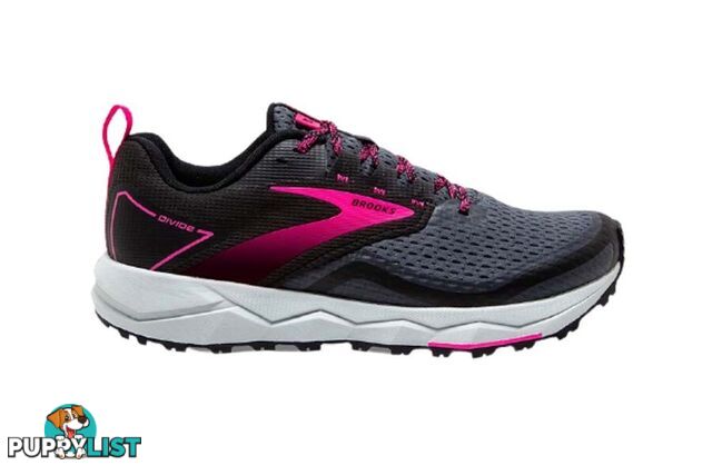 Brooks Divide 2 Womens Trail Running Shoes - Black/Ebony/Pink - 10US - 1203421B-069-10