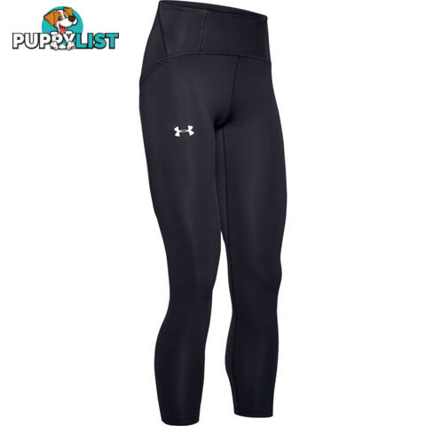 Under Armour Qualifier Speedpocket Perforated Crop Womens Capris - Black- LG - 1350076-001-LG