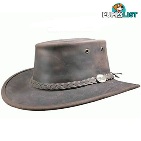 BARMAH FOLDAWAY BRONCO LEATHER HAT BROWN [Hat Size:Small] - 1060BRS