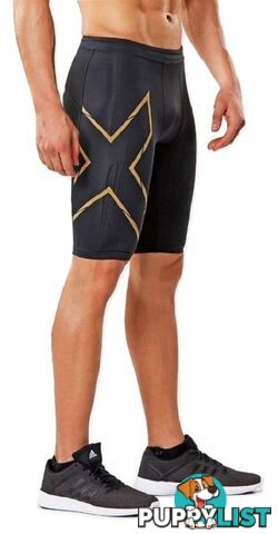 2XU MCS Run Mens Compression Shorts - Blk/Grf - M - MA5331b-BLK-GRF-M