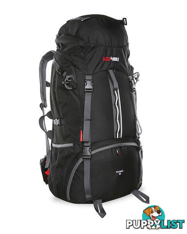 Black Wolf Nomad 80L Travel/Trek Hybrid Backpack - Black - 3412341361008