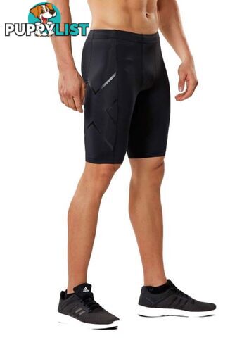 2XU Mens Compression Shorts - Black/Nero - S - MA3851b-BLK-NRO-S