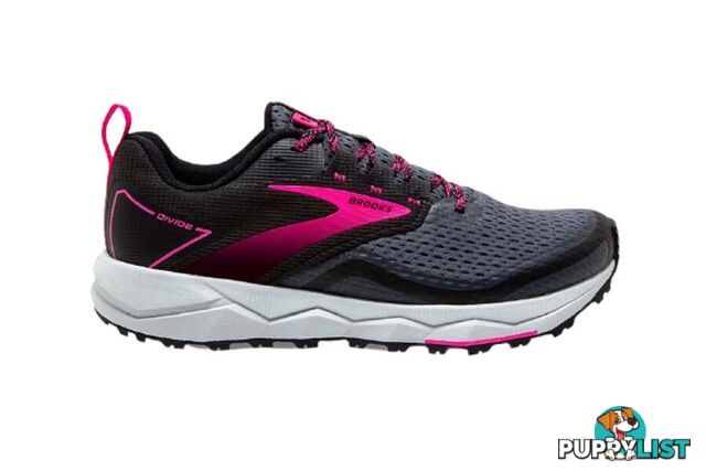 Brooks Divide 2 Womens Trail Running Shoes - Black/Ebony/Pink - 9.5US - 1203421B-069-95