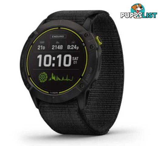 Garmin Enduro GPS Adventure Watch - Carbon Grey DLC Titanium w/ Black UltraFit Nylon Strap - 10-02408-01