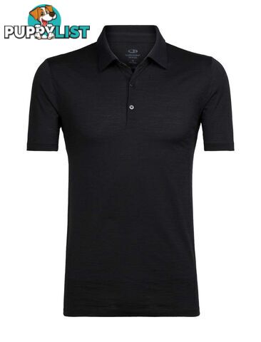 Icebreaker Merino Tech Lite SS Mens Polo Shirt - Black - S - 104124001S