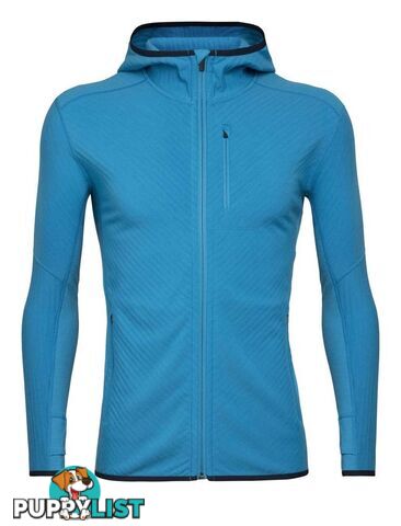 Icebreaker RealFleece Merino Descender LS Zip Mens Fleece Hoodie - Polar - L - 104854452L