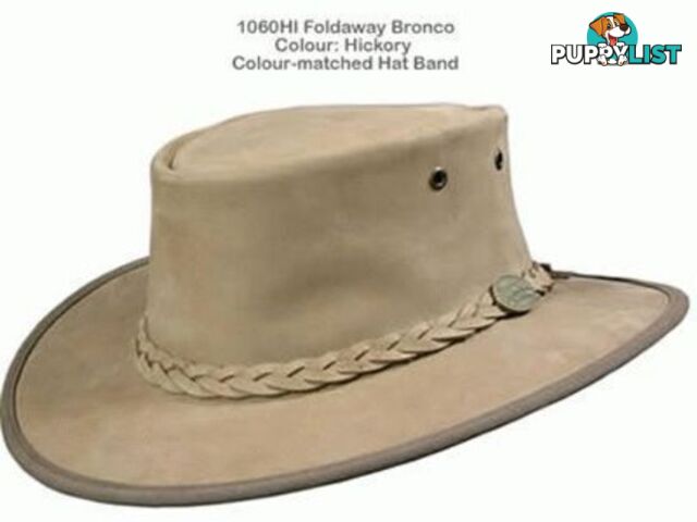 BARMAH FOLDAWAY BRONCO LEATHER HAT - HICKORY [Hat Size:XL] - 1060HIXL