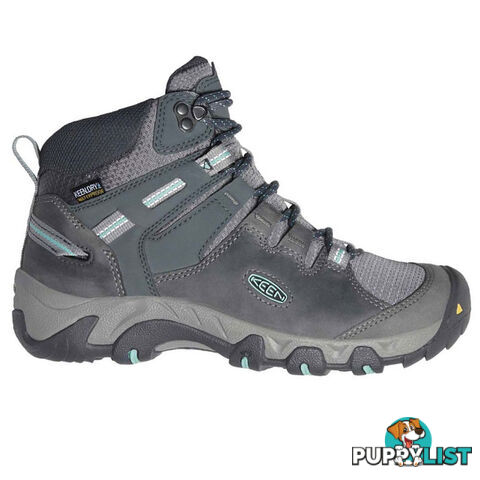 Keen Steens Leather WP Womens Waterproof Hiking Boots - Steel Grey Ocean Wave - US 6H - 1022332-6H