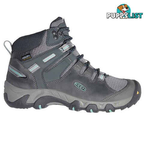 Keen Steens Leather WP Womens Waterproof Hiking Boots - Steel Grey Ocean Wave - US 7 - 1022332-7