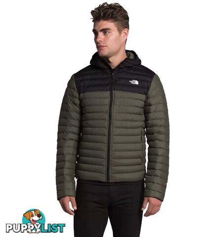 The North Face Stretch Down Mens Insulated Hoodie - New Taupe Green/TNF Black - XXL - NF0A3Y55BQW-X2L