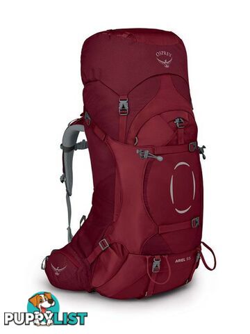 Osprey Ariel 55 Womens Hiking Backpack - Claret Red - M/L - OSP0886-ClaretRed-M-L