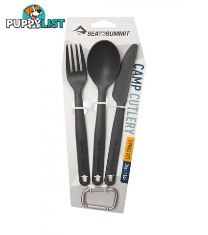 Sea To Summit Camp Cutlery 3 Piece Set - Charcoal - ACUTLCH