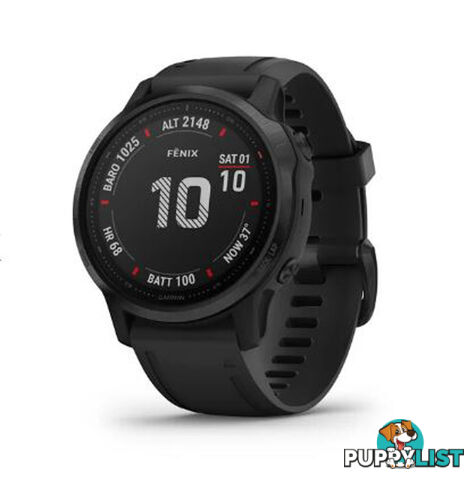 Garmin Fenix 6S Pro Watch - Black with Black Band - 10-02159-15