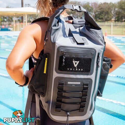 Volare Waterproof Adventure Backpack - 20 Litre - Black - VWBPBLK-20