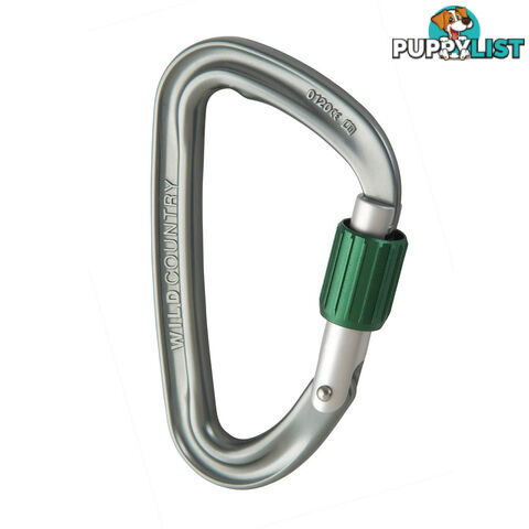 Wild Country Eos Locking Karabiner - Gunmetal/Green - WCEOS