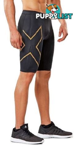 2XU MCS Run Mens Compression Shorts - Blk/Grf - XL - MA5331b-BLK-GRF-XL