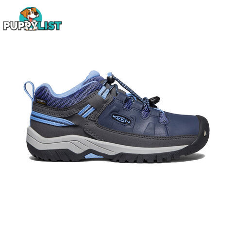 Keen Targhee Low WP Youth Waterproof Hiking Shoes - Blue Nights Della Blue - US 5 - 1022922-5