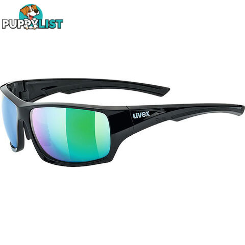 Uvex Sportstyle 222 Pola Sports Sunglasses - Black/Green - S5309802770