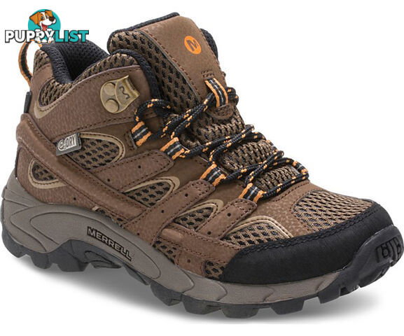 Merrell Moab 2 Mid Big Kids Waterproof Hiking Boots - Earth - 3US - MK261204-3